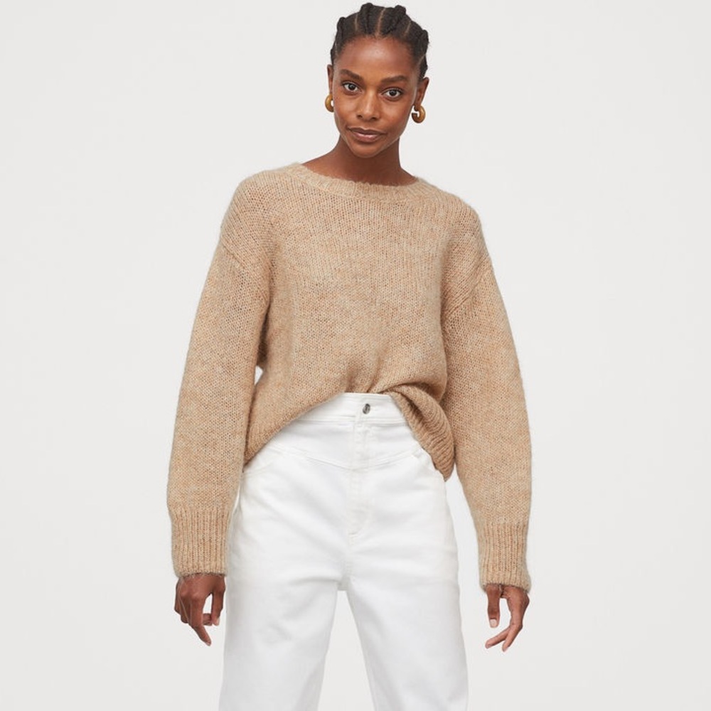 H&M Wool Alpaca Blend Beige Fall Sweater Size S